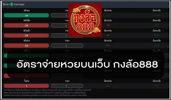 อัตราจ่ายหวยบนเว็บ กงล้อ888